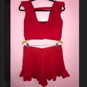 Boo hoo crop top and short set (12)